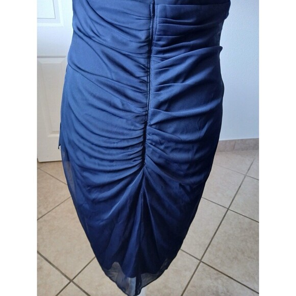 XSCAPE Womens Dress Dark Blue Navy part Riches beaded Zipper‎ Size 14 Cocktail - Picture 9 of 16